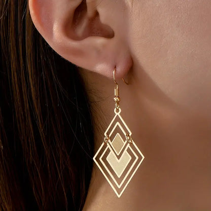 Chic Summer Drop Earrings – Copper & Iron Design, Perfect for Vacations & Everyday Style
