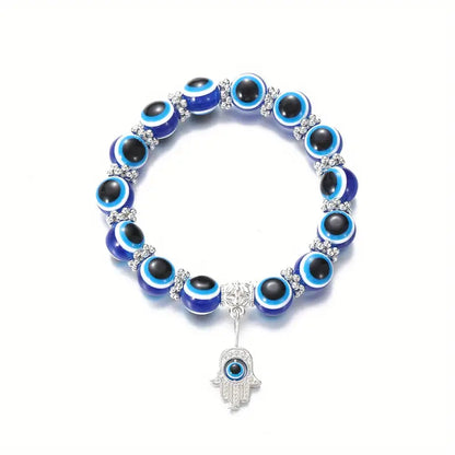 Hamsa Hand Evil Eye Bracelet - Protective Amulet Jewelry