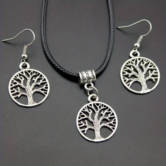 Tree of Life Pendant Necklace & Earrings Set