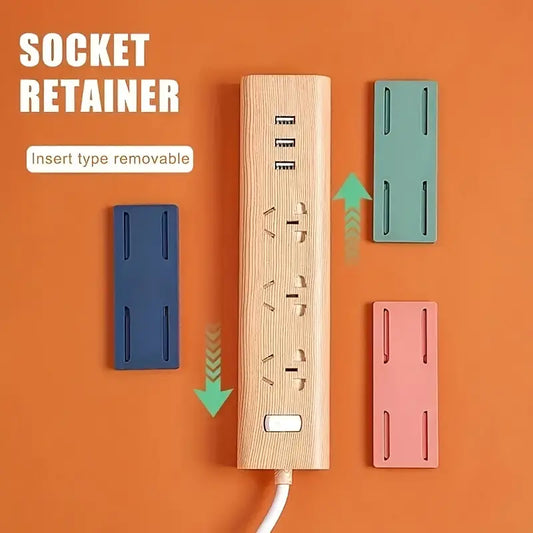 Self-Adhesive Wall-Mounted Multi Plug Holder – Slide-In Design for Easy Organization