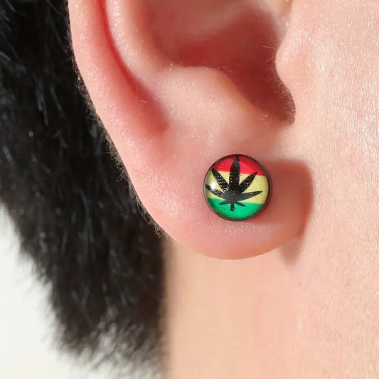Funky Rasta Stud Earrings - Colorful & Hypoallergenic