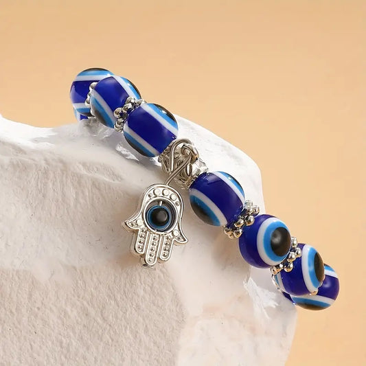 Hamsa Hand Evil Eye Bracelet - Protective Amulet Jewelry