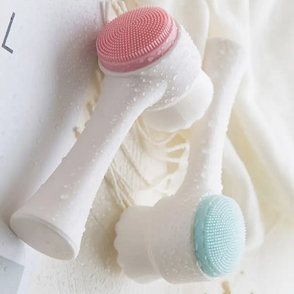 Dual-Sided Silicone Facial Cleansing Brush – Gentle Exfoliating & Massage Tool