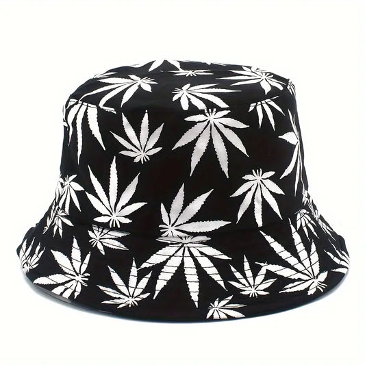 Reversible Weed Leaf Bucket Hat – Bold Cannabis Print | 58cm Unisex Fit