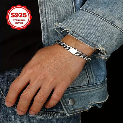 925 Sterling Silver Cuban Chain – Minimalist Vintage Style, Perfect for Everyday Wear & Gifting