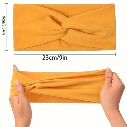 Soft & Stretchy Wide Headbands – Bohemian Knotted Hair Wraps for Comfort & Style