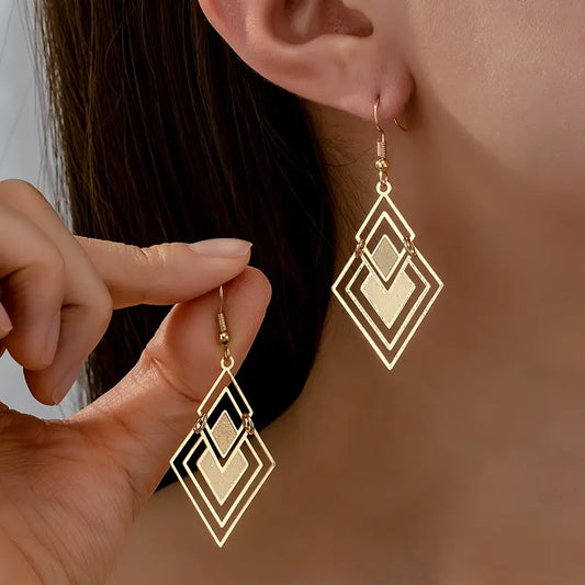 Chic Summer Drop Earrings – Copper & Iron Design, Perfect for Vacations & Everyday Style