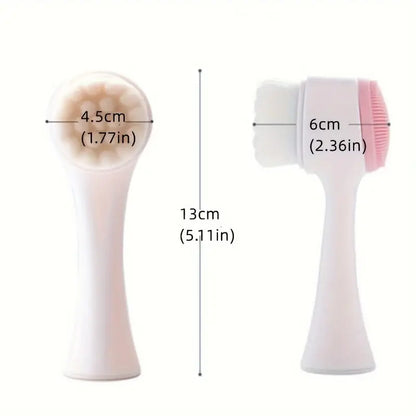 Dual-Sided Silicone Facial Cleansing Brush – Gentle Exfoliating & Massage Tool