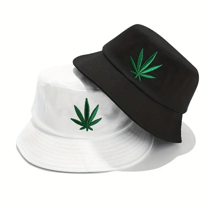 Weed Leaf Bucket Hat – Minimalist Cannabis-Inspired Streetwear